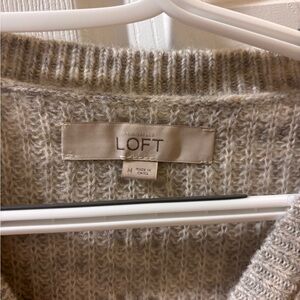 LOFT Women's Cream Cowl Neck Sweater